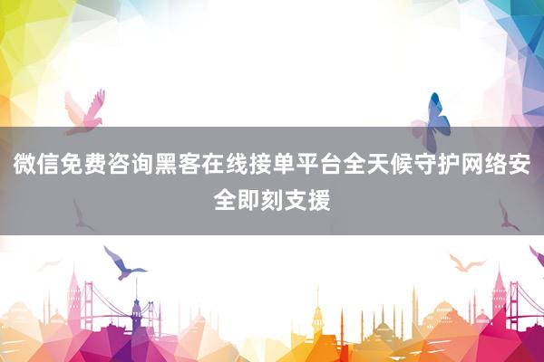 微信免费咨询黑客在线接单平台全天候守护网络安全即刻支援