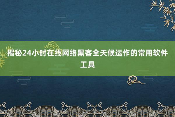 揭秘24小时在线网络黑客全天候运作的常用软件工具