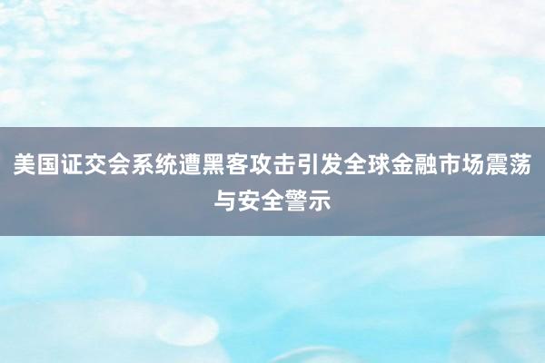 美国证交会系统遭黑客攻击引发全球金融市场震荡与安全警示